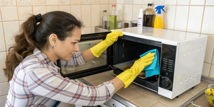 Você limpa o micro-ondas, mas o cheiro ruim ao usar sempre volta por este motivo