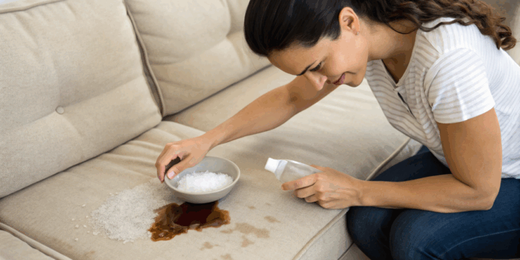 Derramou café no sofá? Usar os ingredientes errados na hora da limpeza pode piorar tudo
