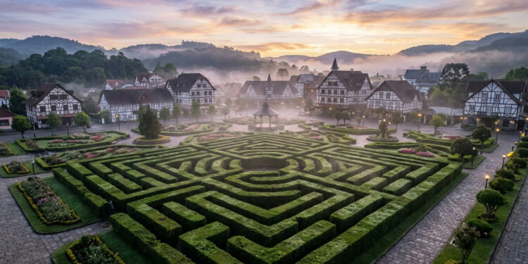 A cidade brasileira com labirinto gigante onde as pessoas cantam em alemão e ninguém fora da capital conhece