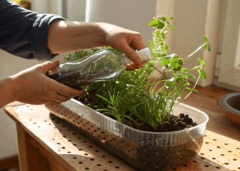 Antes de jogar fora garrafas PET, veja como elas podem virar uma horta de ervas em casa