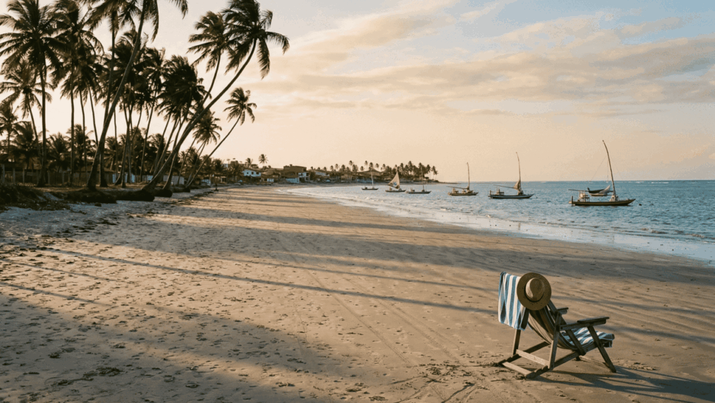 Mar calmo, faixa de areia sem lama e vento fresco no fim da tarde: a praia do Nordeste que atrai famílias cansadas de destinos com água agitada e muvuca