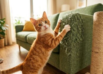 O seu sofá está todo desfiado? Veja como redirecionar o instinto do seu gato sem estressar o animal