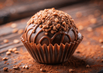 Sobremesa de chocolate sem forno, sem geladeira e sem açúcar refinado