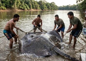 Animal colossal é encontrado no fundo do rio e detalhe chama atenção de pesquisadores de todo o mundo