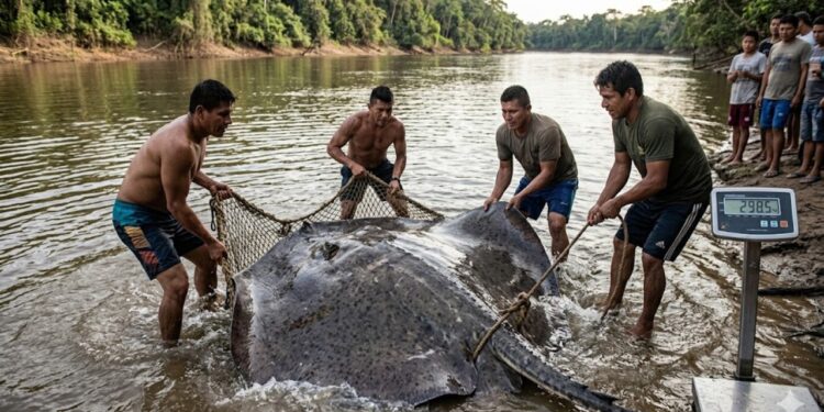 Animal colossal é encontrado no fundo do rio e detalhe chama atenção de pesquisadores de todo o mundo