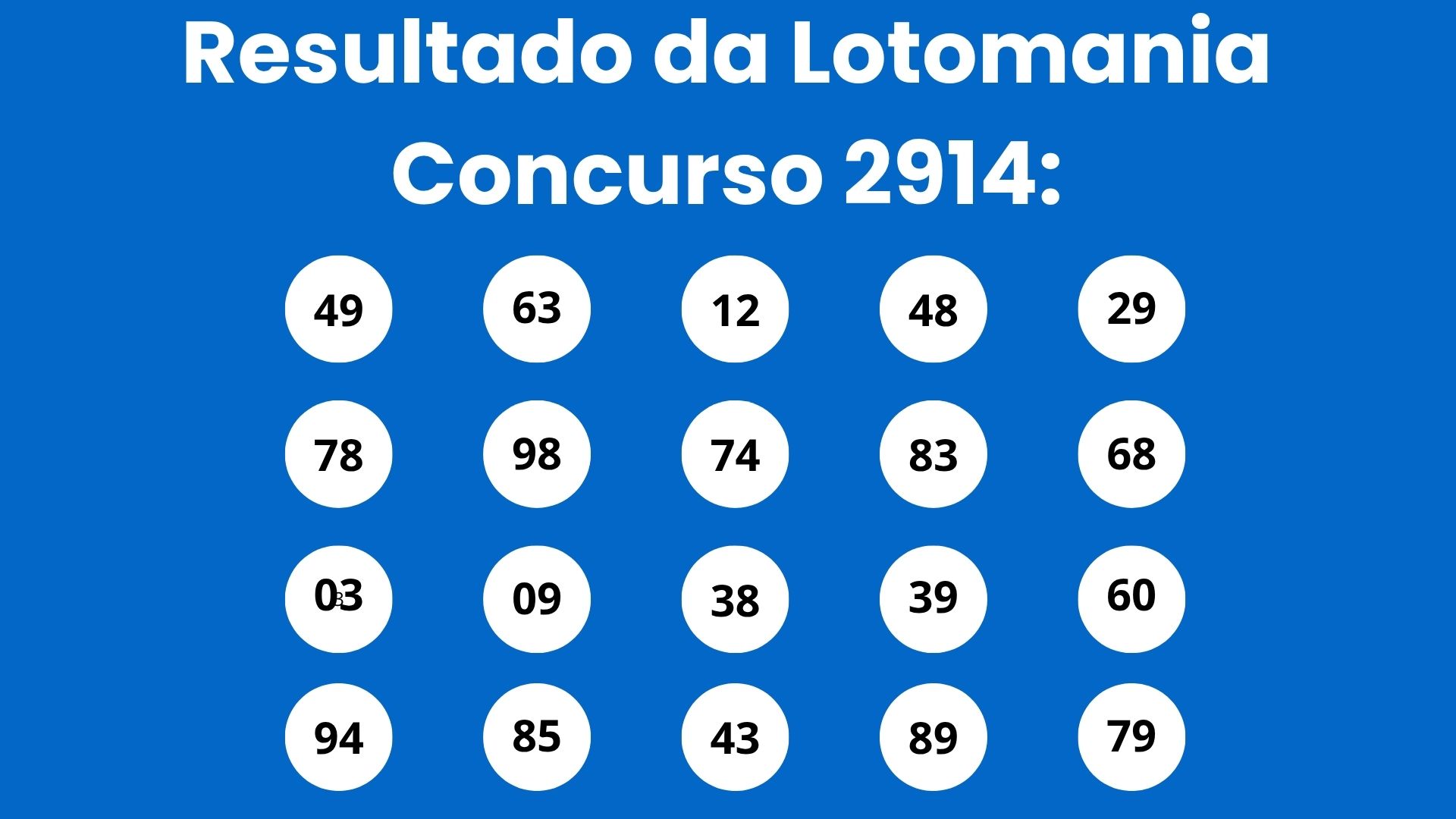 Resultado da Resultado da Lotomania: veja números e ganhadores do concurso 2914 (segunda, 20/04) e como resgatar