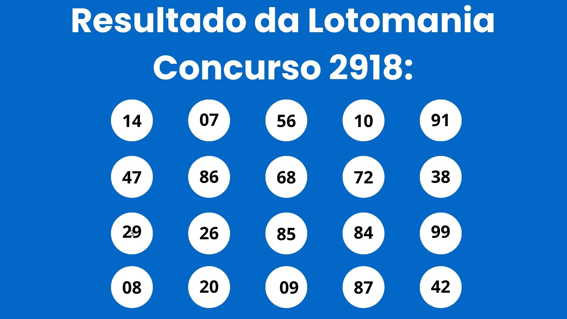 Resultado da Lotomania: veja números e ganhadores do concurso 2918 (quarta, 29/04) e como resgatar