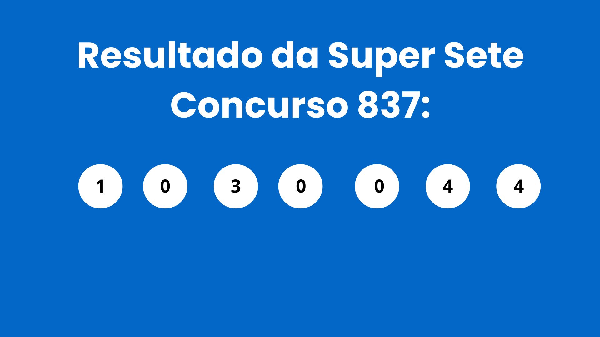 Resultado da Resultado da Super Sete: veja números e ganhadores do concurso 837 (segunda, 20/04) e como resgatar