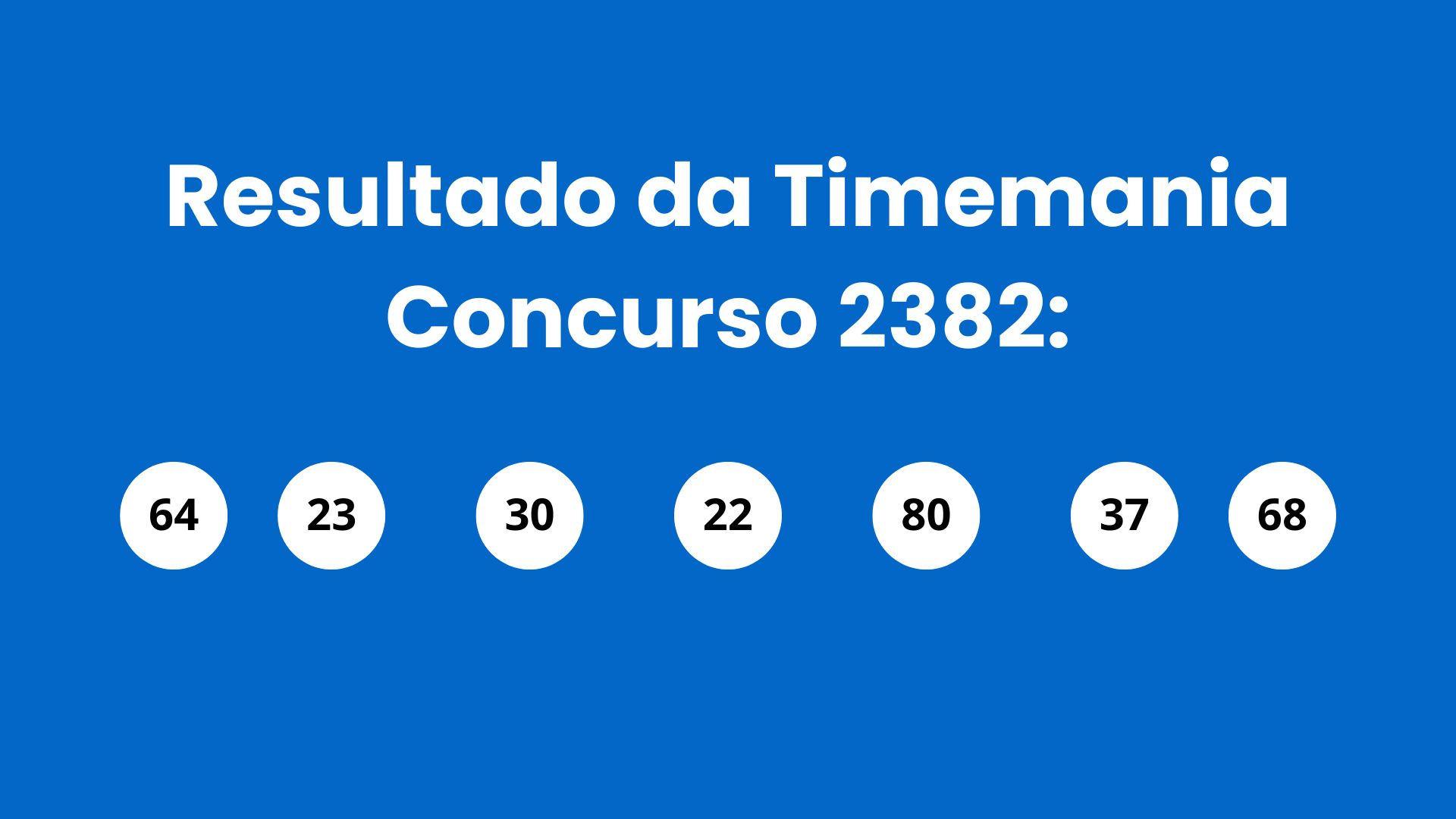 Resultado da Timemania: veja números e ganhadores do concurso 2382 (sábado, 18/04) e como resgatar