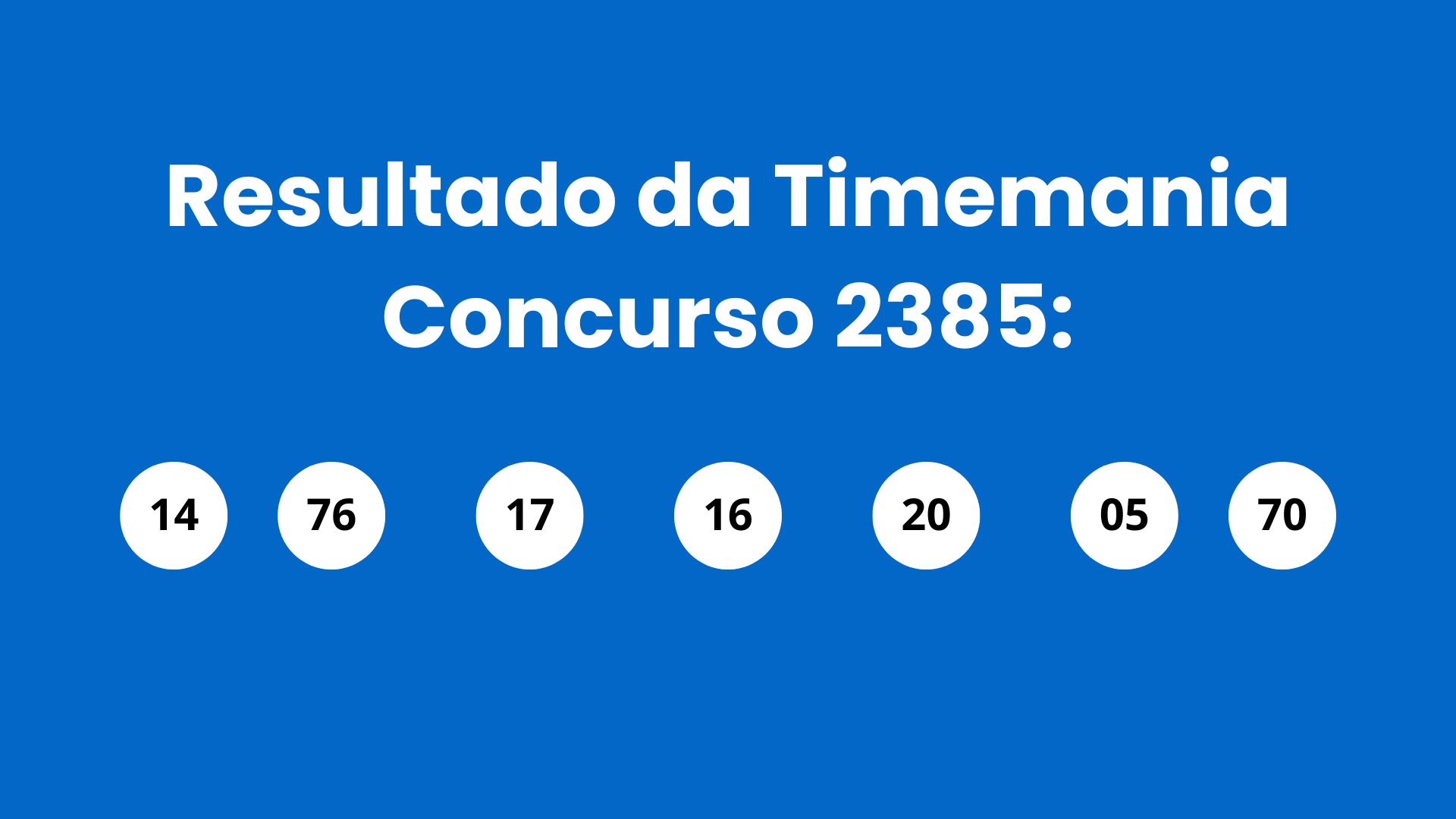 Resultado da Timemania: veja números e ganhadores do concurso 2385 (terça, 28/04) e como resgatar
