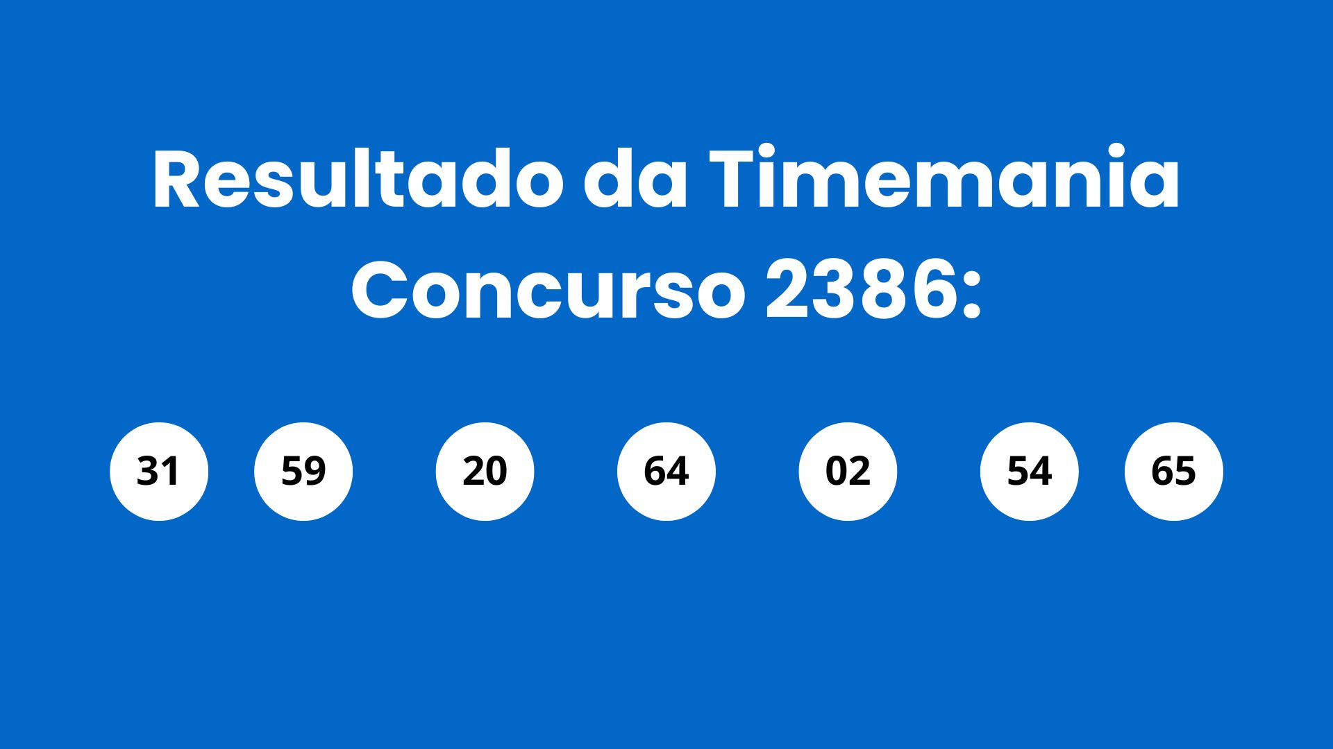 Resultado da Timemania: veja números e ganhadores do concurso 2386 (quinta, 30/04) e como resgatar