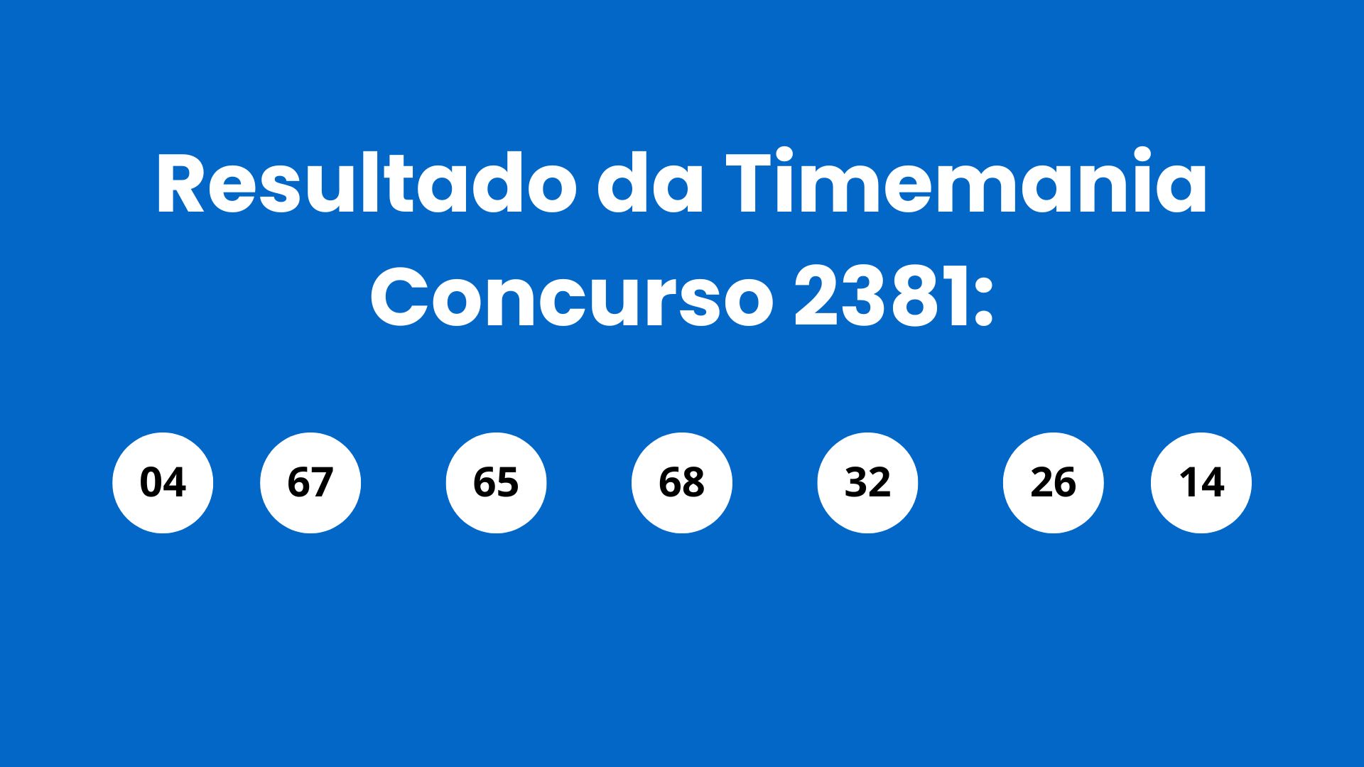 Resultado da Timemania: veja números e ganhadores do concurso 2381 (quinta, 16/04) e como resgatar