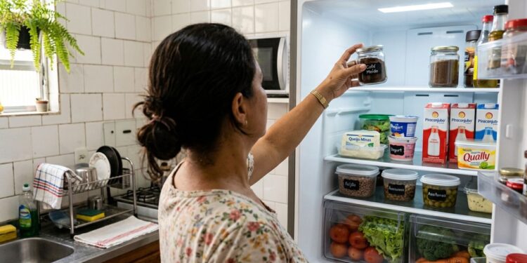 Adicione borra de café em um pote aberto na geladeira: um truque inteligente para uma cozinha sem odores