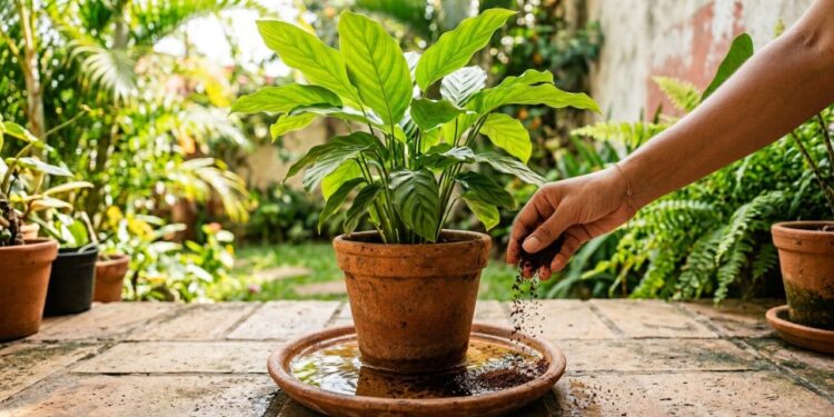 Como eliminar larvas nos pratinhos das plantas em menos de um minuto: truque caseiro eficaz colocando borra de café na água