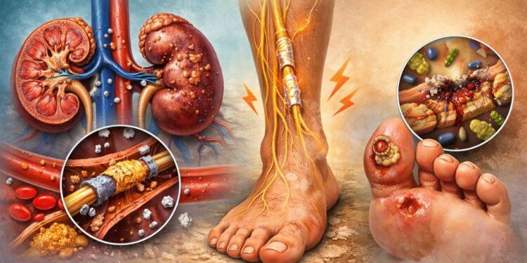 Perigo silencioso no sangue: como a diabetes tipo 2 compromete rins, nervos e até a cicatrização sem sintomas claros