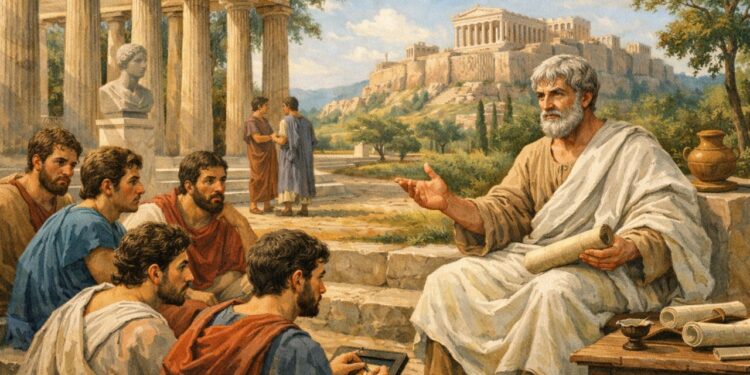 Aristóteles, filósofo grego E fundador do Liceu: "A excelência não é um ato, mas um hábito."