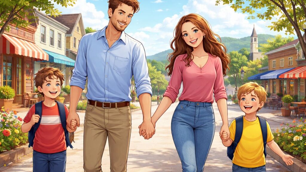 Minha família de 4 se mudou para uma cidade pequena para reduzir custos. Conforme nosso ritmo de vida desacelerou, nos aproximamos como família.