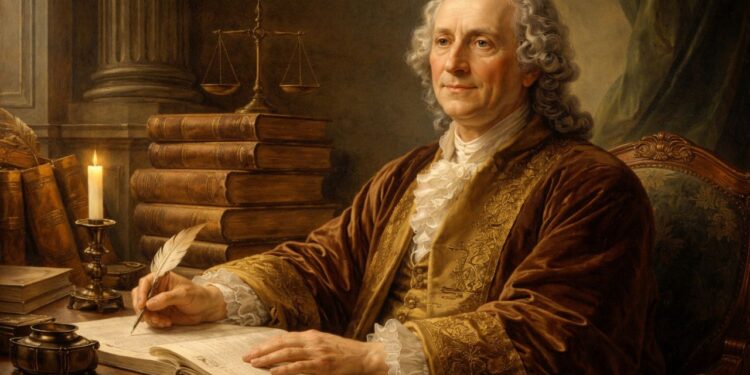 Montesquieu, teórico da separação dos poderes e autor de O Espírito das Leis: “Todo homem que tem poder tende a abusar dele”