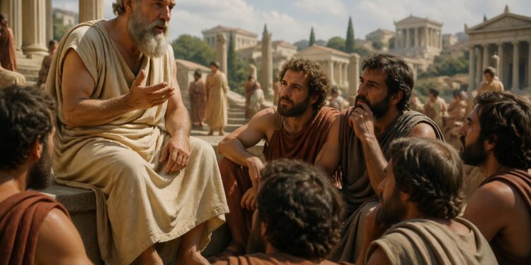 Sócrates, mestre do questionamento e da ética: “Uma vida não examinada não merece ser vivida.”