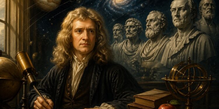 Isaac Newton, formulador das leis do movimento e da gravitação universal: “Se vi mais longe foi por estar sobre ombros de gigantes”