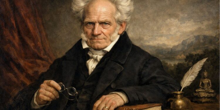 Arthur Schopenhauer, filósofo alemão (1788–1860), conhecido por seu pensamento pessimista: “O homem é um animal metafísico.”