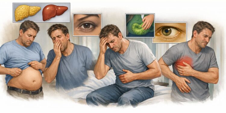 Sensação de inchaço frequente pode indicar um problema no fígado que passa despercebido