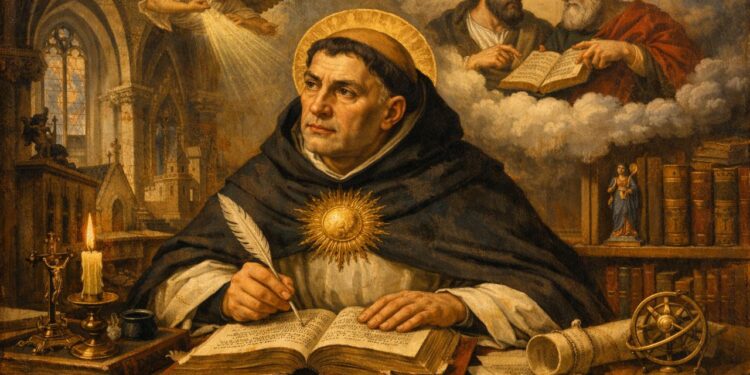 Tomás de Aquino, teólogo escolástico e doutor da Igreja: "Para aqueles que têm fé, nenhuma explicação é necessária; para aqueles sem fé, nenhuma explicação é possível."