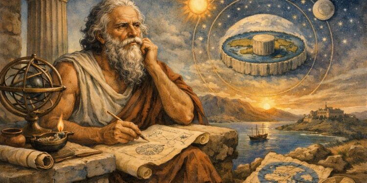 Anaximandro, filósofo pré-socrático e pensador da natureza: "O princípio de todas as coisas é o ápeiron."