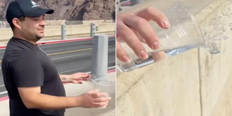 Homem é alertado a não jogar água na Represa Hoover, ignora e reação impressiona milhões