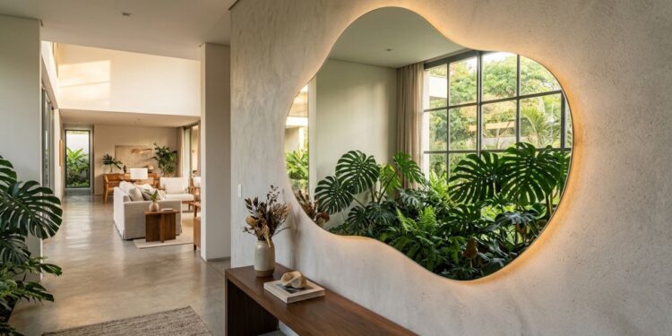 Adeus ao espelho redondo com alça de couro: a nova tendência de formatos orgânicos que vai dominar em 2026