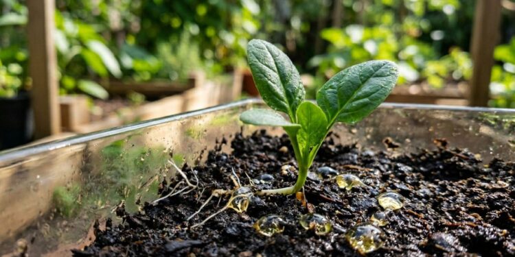 O espinafre germina como fermento: ao regar a semente, adicione meia xícara de infusão fria de casca de cebola