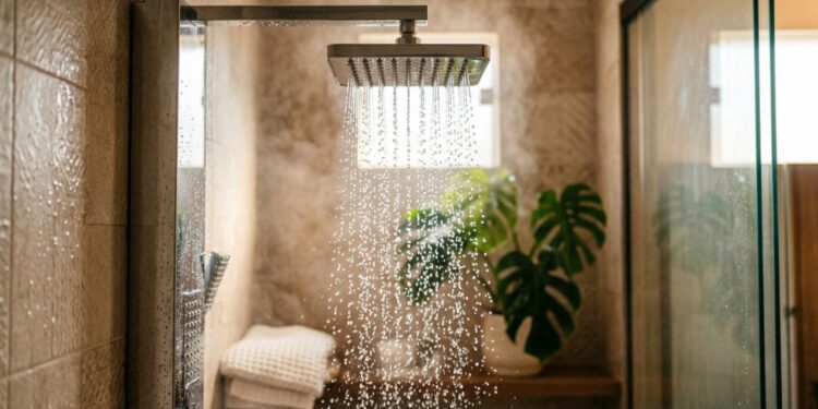 Enrolar um pano com vinagre no bocal do chuveiro à noite: um truque inteligente para desentupir os furos d'água