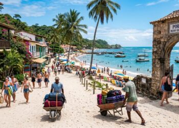 Eleita uma das 10 melhores praias do mundo: essa vila no meio do oceano proíbe carros e a bagagem chega em carrinho de mão