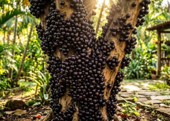 Como podar a jabuticabeira para obter mais frutos limpando o centro da copa para que o sol bata direto no tronco