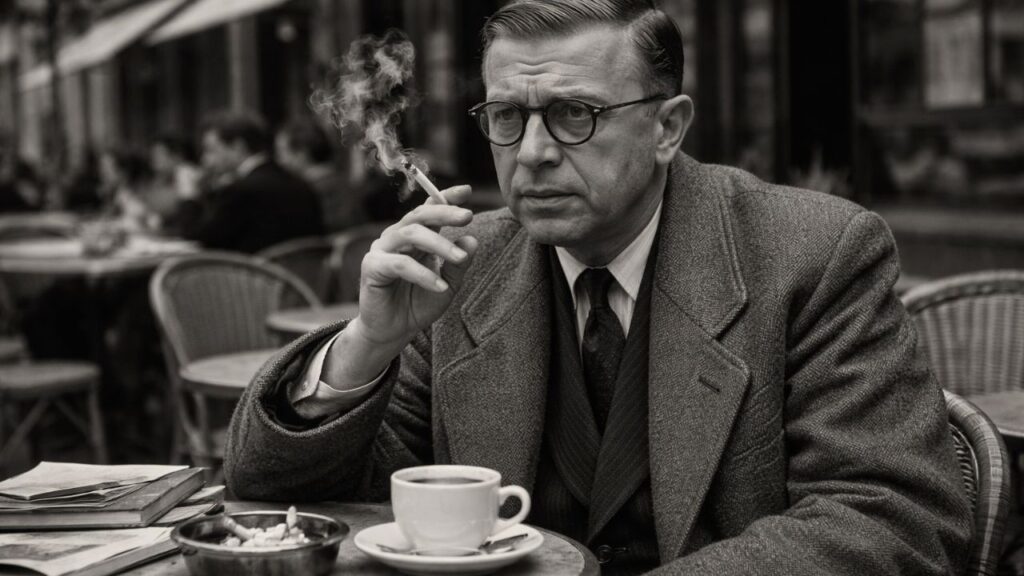 Jean-Paul Sartre, filósofo francês e existencialista moderno: "A existência precede a essência."