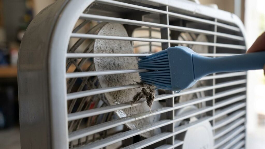 Limpe o ventilador sem remover a grade com um método fácil que utiliza utensílios de cozinha
