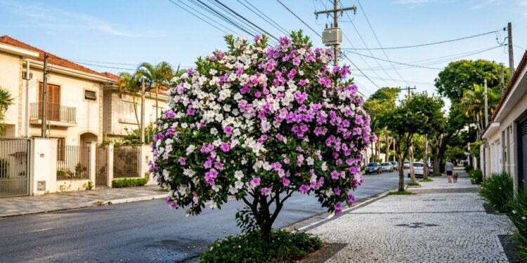 A árvore que virou a favorita para calçadas pequenas porque muda de cor três vezes e não tem raízes agressivas