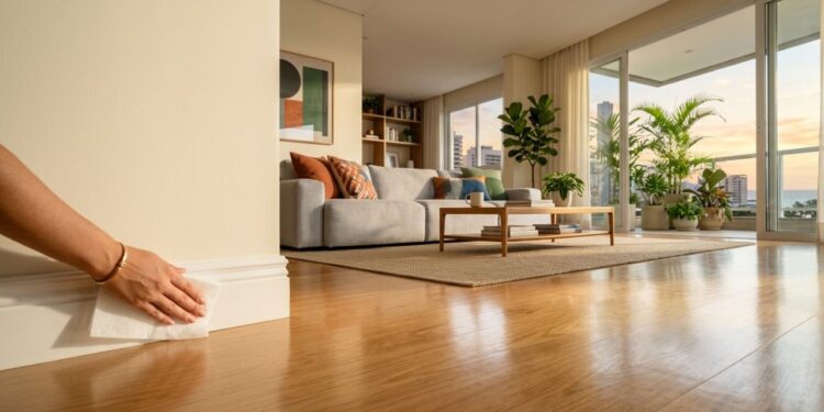 Passar uma folha de secadora de roupas nos rodapés da casa: um truque inteligente para repelir poeira e pelos de pets