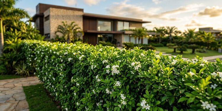 A planta que virou a favorita para cercas vivas porque além de crescer rápido, enche o quintal com um perfume de flor de laranjeira