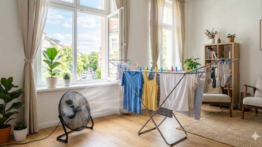 O que acontece com a roupa quando você deixa ela secando dentro de casa sem ventilação?