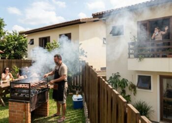 O que diz a lei sobre fazer churrasqueira perto do muro e jogar fumaça para o vizinho