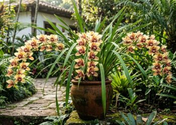A orquídea de frio que não precisa ser pendurada em árvores e tem impressionado ao florescer perfeitamente no chão do quintal