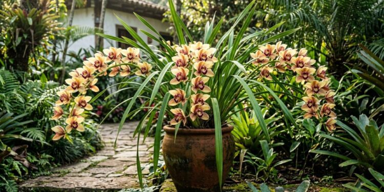 A orquídea de frio que não precisa ser pendurada em árvores e tem impressionado ao florescer perfeitamente no chão do quintal