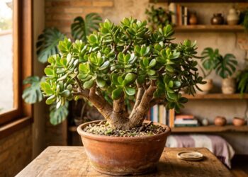 Para a árvore da prosperidade durar anos: o macete não é podar constantemente, mas usar uma terra bem arenosa que não segura umidade nas raízes