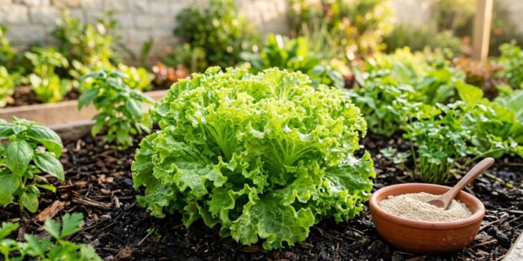 As alfaces germinam como fermento: ao plantá-las no buraco, adicione uma colher de sopa de farinha de osso para raízes fortes