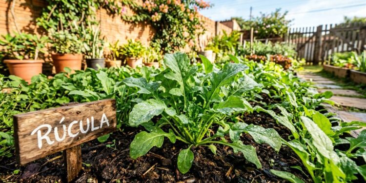 A rúcula germina como fermento: ao espalhar na terra, misture a semente com uma colher de sopa de areia para evitar raízes juntas