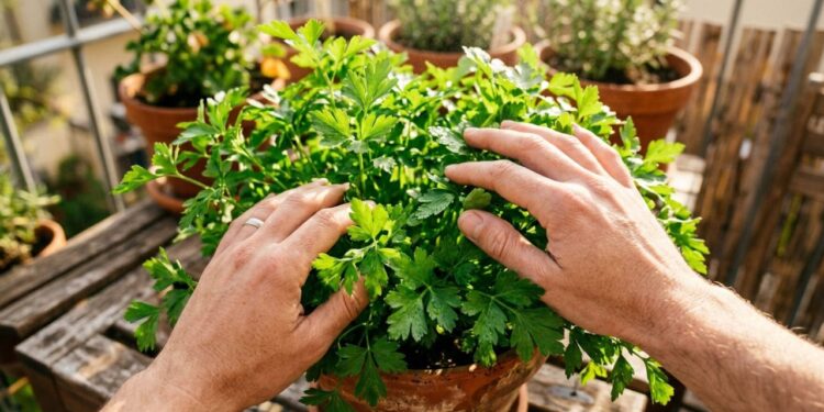 A salsinha germina como fermento: antes de plantar no buraco, deixe a semente de molho em água morna por 24 horas