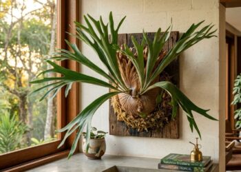Para a planta escultural durar anos: o macete não é plantar na terra, mas fixá-la na parede imitando o tronco úmido das florestas