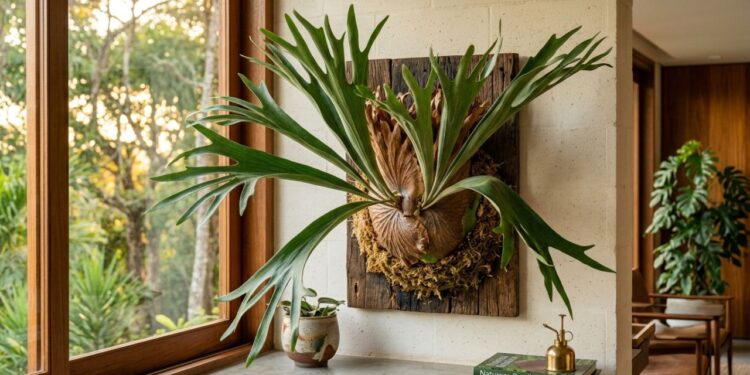 Para a planta escultural durar anos: o macete não é plantar na terra, mas fixá-la na parede imitando o tronco úmido das florestas