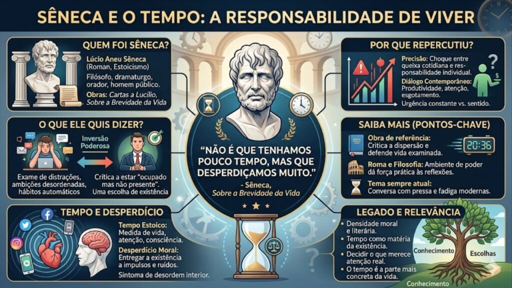 Sêneca, filósofo romano: “Não é que tenhamos pouco tempo, mas que desperdiçamos muito.”